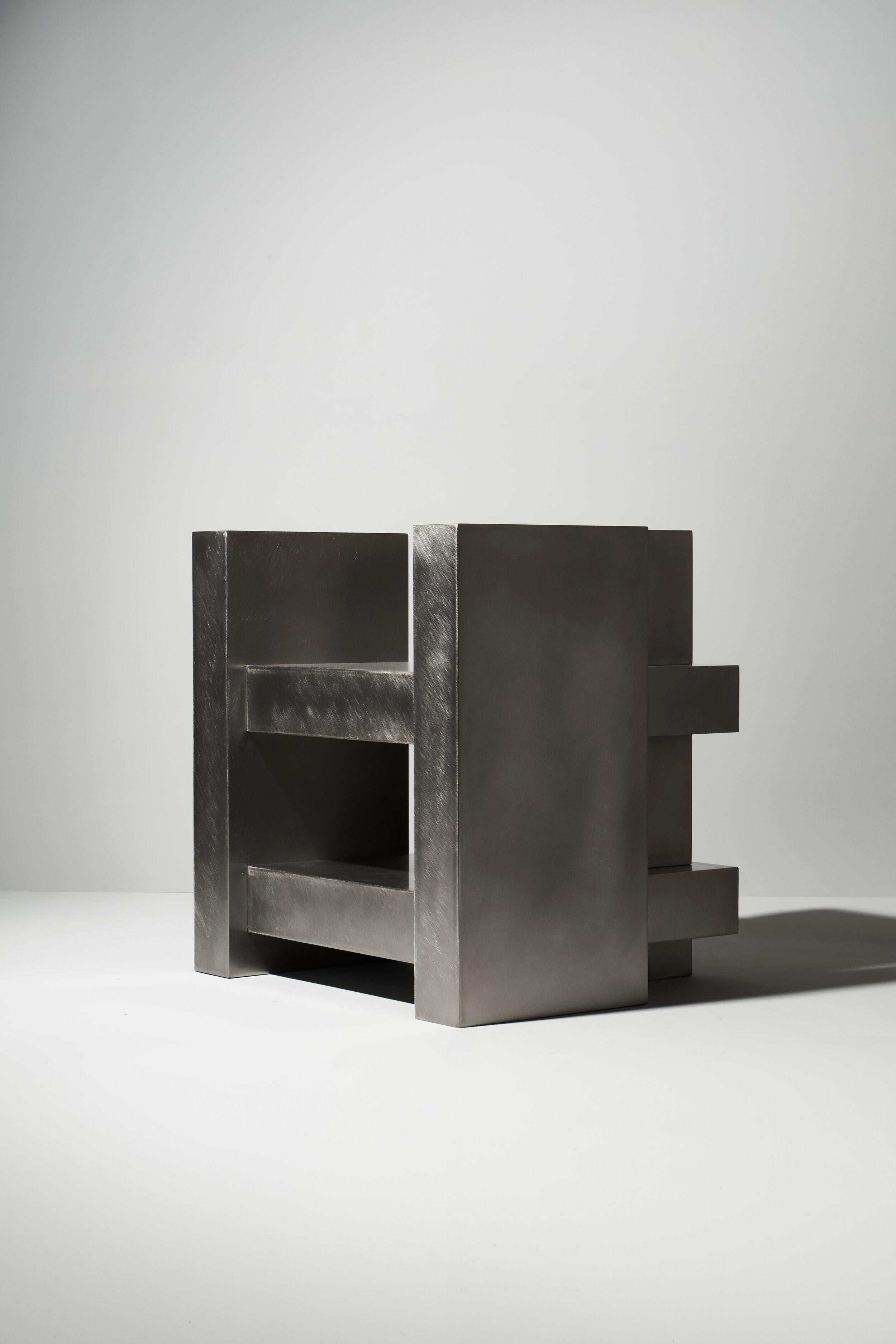 Post-Modern Layered Steel Seat by Hyungshin Hwang For Sale