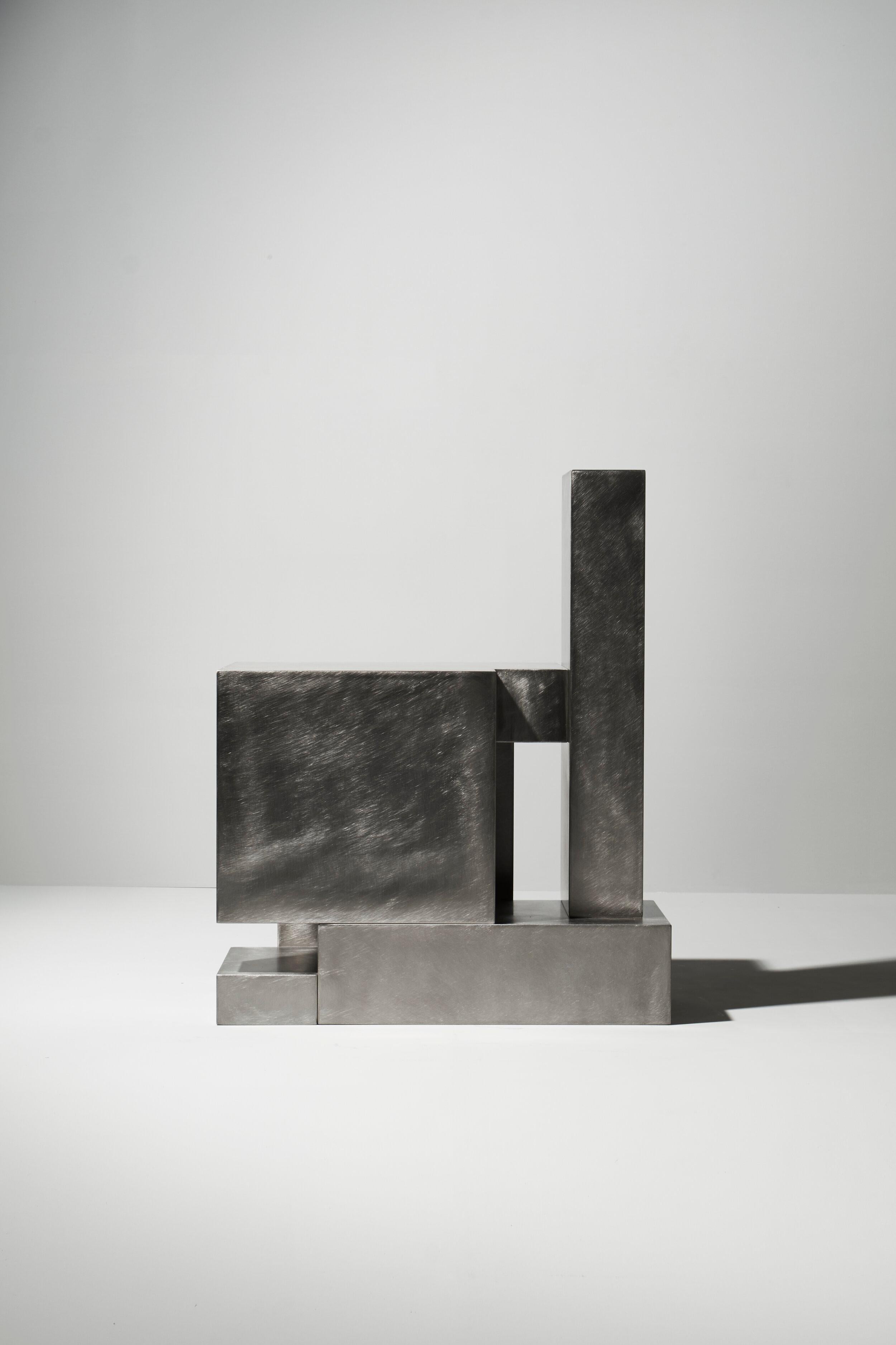 Post-Modern Layered Steel Seat ii by Hyungshin Hwang For Sale