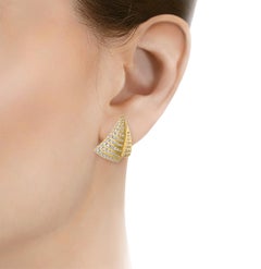 Layered Triangle Diamond Earrings, 1.75 carats