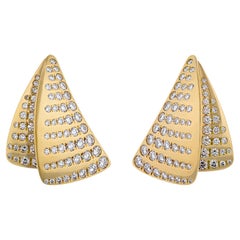 Mehrlagige dreieckige Diamant-Ohrringe, 1,75 Karat
