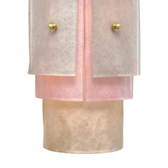 Layered Venetian Glass Sconces, Pink, Hand-Blown Glass, Murano, Italy