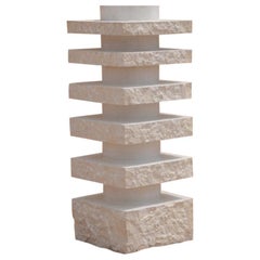 Layers Vase in Limestone by Dessislava Madanska