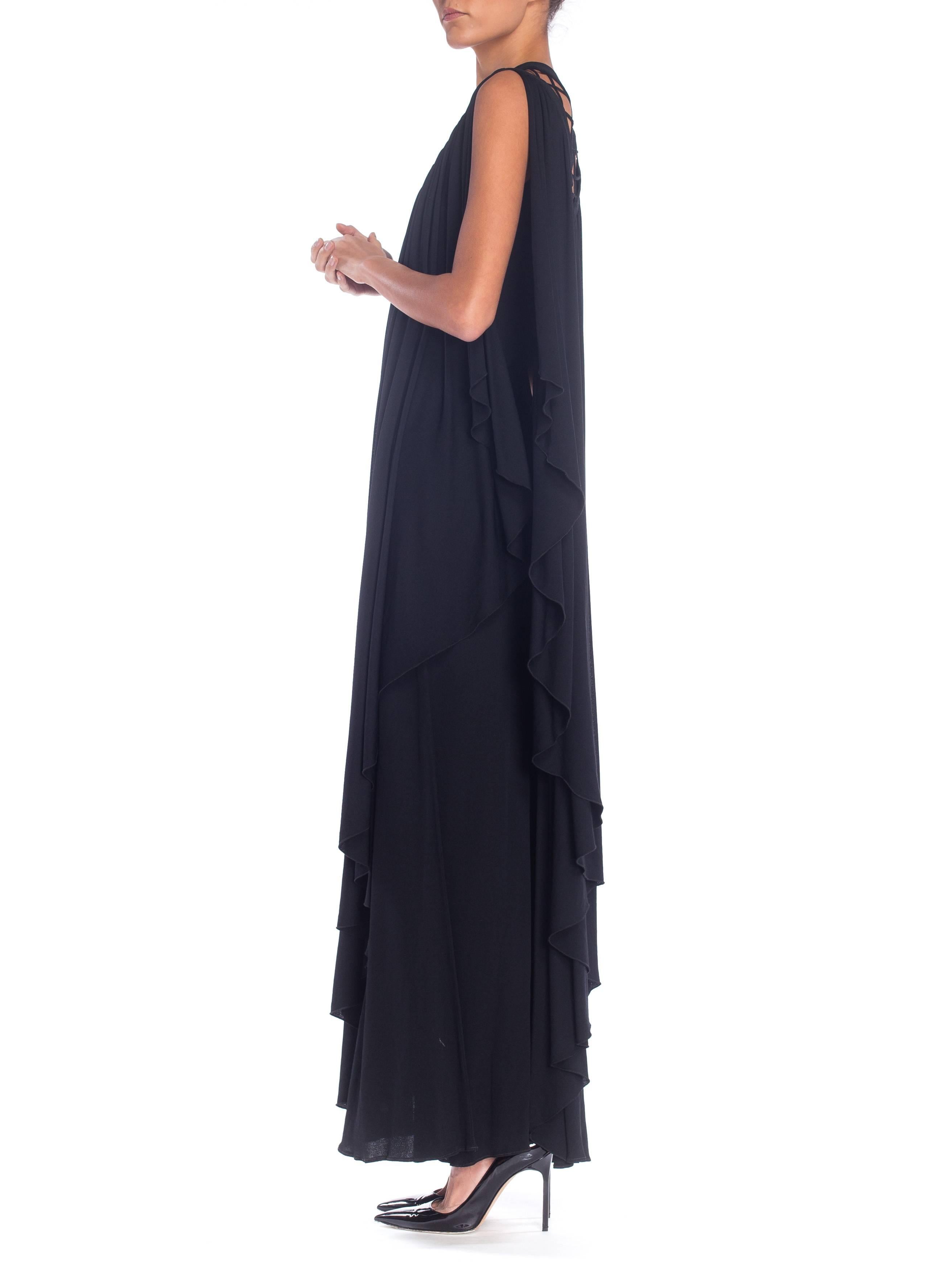 Black Layers of Jersey Kaftan- Designer Caftan 