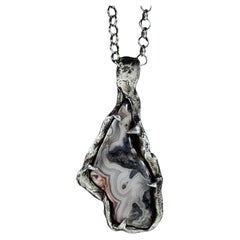Layers of Space (Agate, Sterling Silver Pendant) by Ken Fury