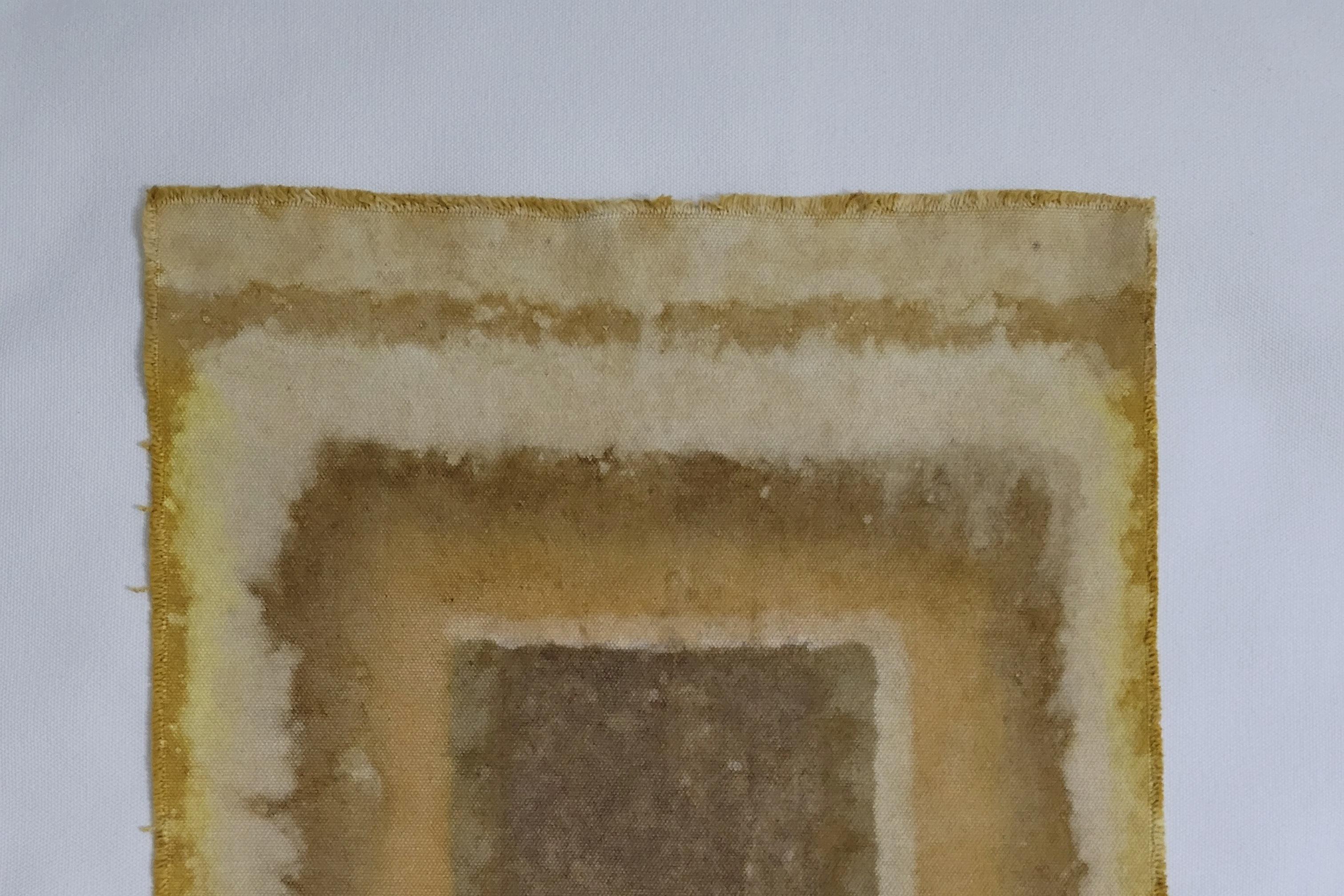 Moderno LAYERS OF TIME (22) – Plant-Dyed Botanical Art on Cotton Canvas in vendita