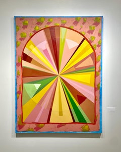 American, Contemporary, Abstract, Circular and Colorfully Large Work