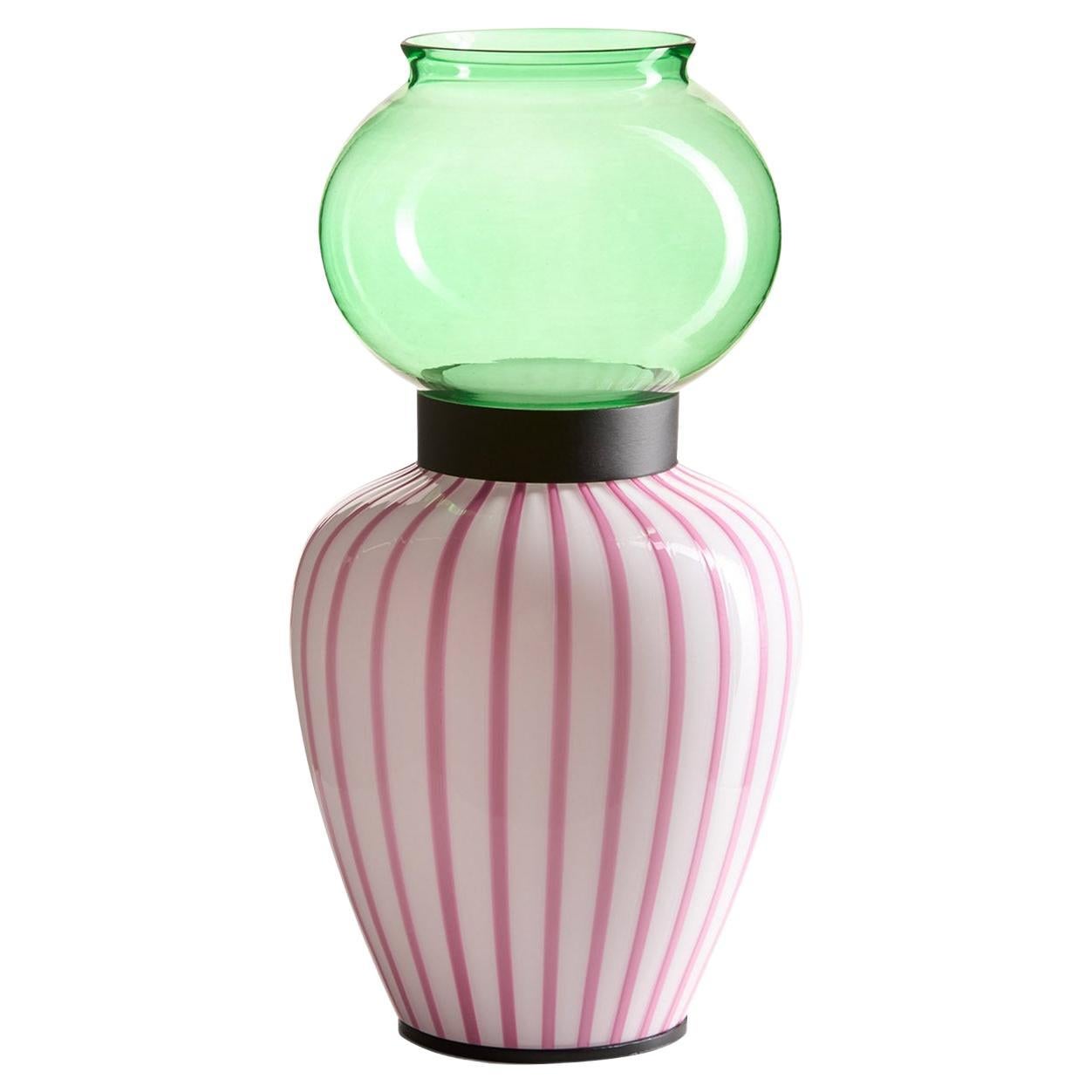Layla Pink Striped Table Lamp by Serena Confalonieri For Sale