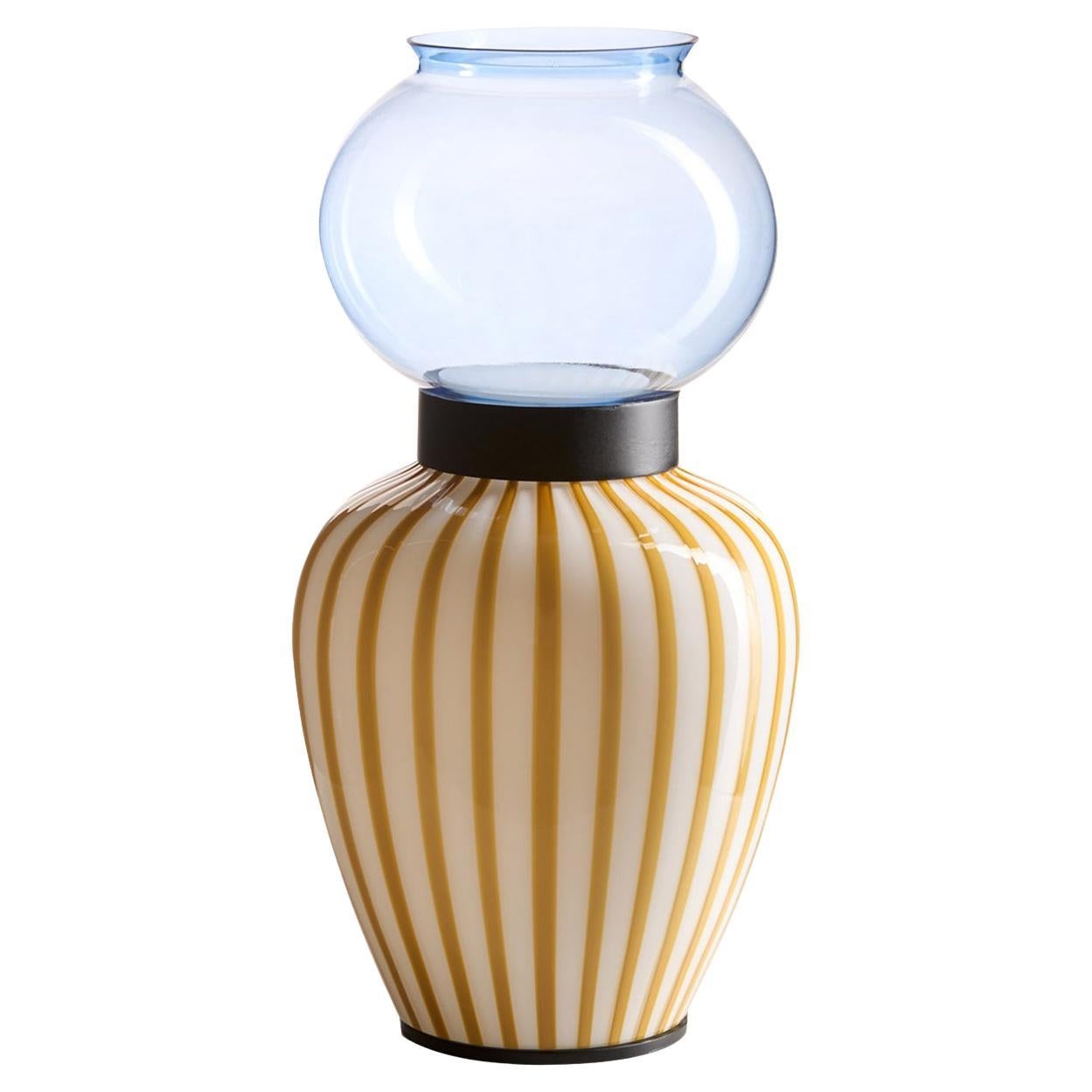 Layla Yellow Striped Table Lamp by Serena Confalonieri