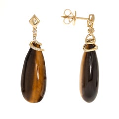 Laylani 14K Yellow Gold Fancy-Cut Tiger Eye Earrings