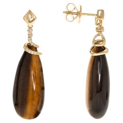 Laylani 14K Yellow Gold Fancy-Cut Tiger Eye Earrings