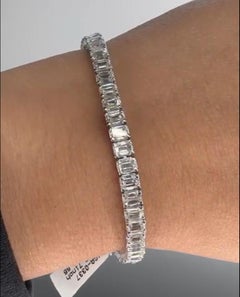 Emerald Platinum Diamond Bracelet