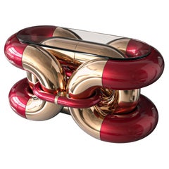 Couchtisch „Laylay“ mit Bronze, Edelstahl, handgefertigt, Istanbul
