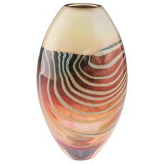 Vaso ovoidale con pavone di Layne Rowe, 1999