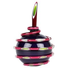 Layne Rowe Purple, Pink, Green & White Cased Glass Scent Bottle