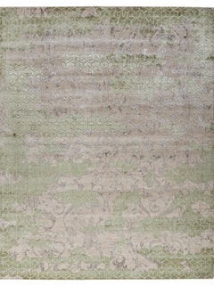 LAYON Hand Knotted Rug in Ivory Beige & Sage Green Colours by Hands