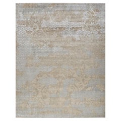LAYON Hand Knotted Rug in Ivory Beige & Sage Green Colours by Hands