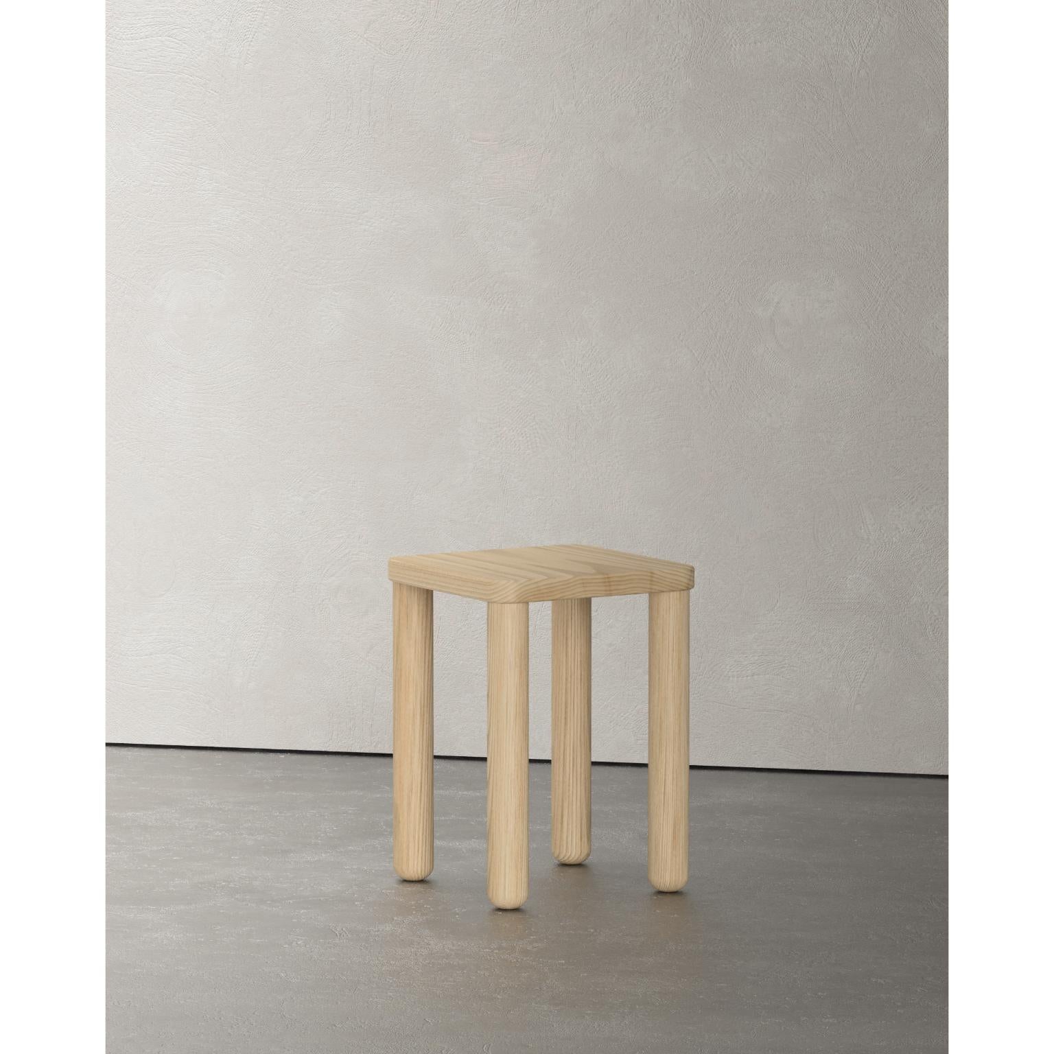Canadian Layout Low Square Stool by Studio Super Sunday For Sale