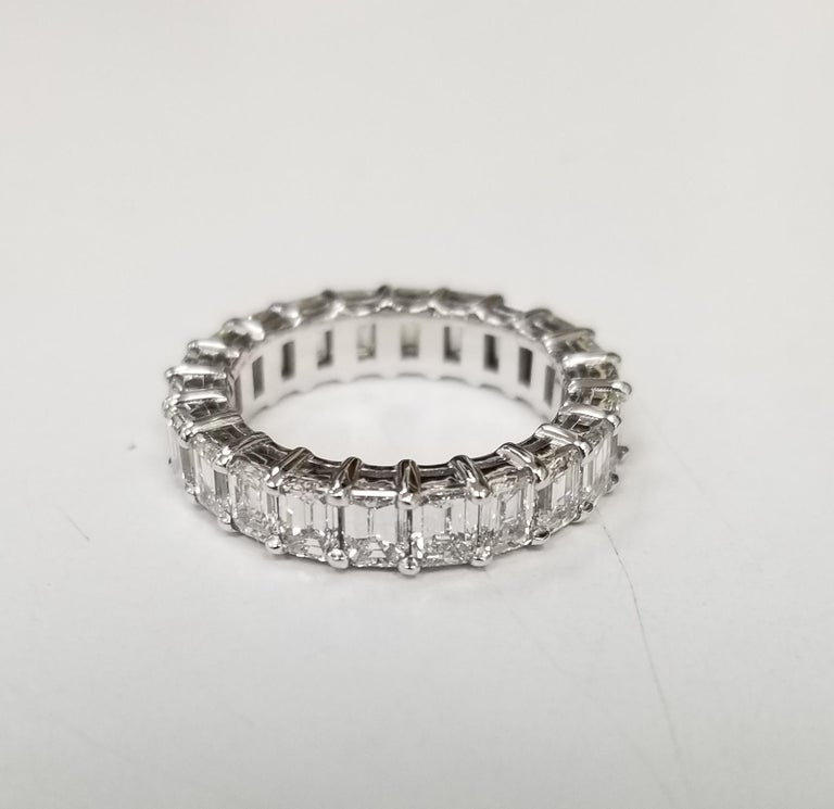 Layout of Emerald Cut Diamonds for an Eternity Ring 6.07 Carat For Sale ...