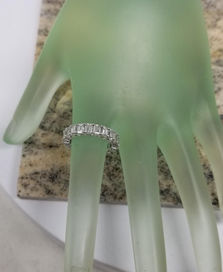 Layout of Emerald Cut Diamonds for an Eternity Ring 6.07 Carat For Sale ...