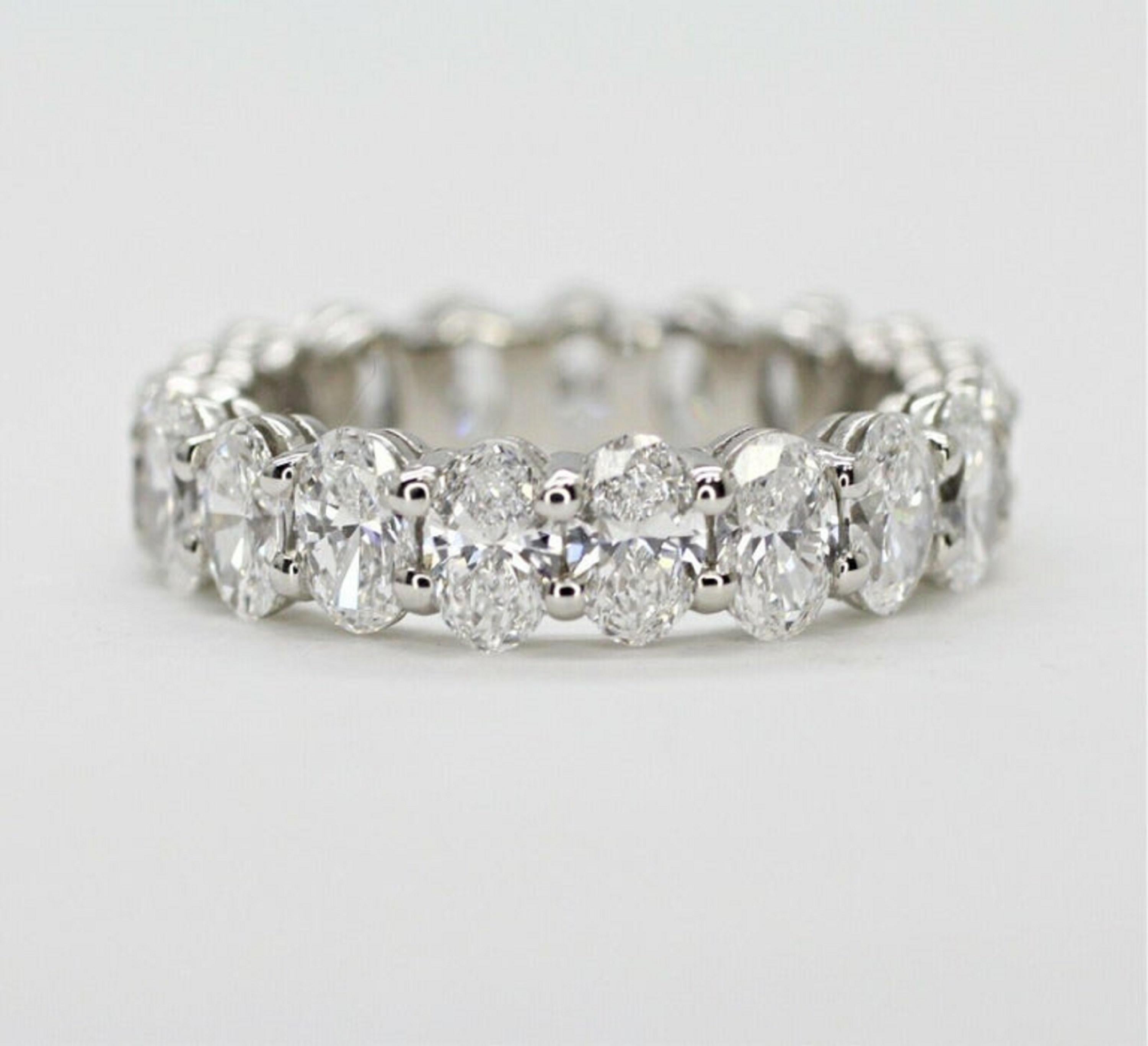 Women's or Men's Layout of Oval Cut Diamonds for an Eternity Ring 3.35 Carat For Sale