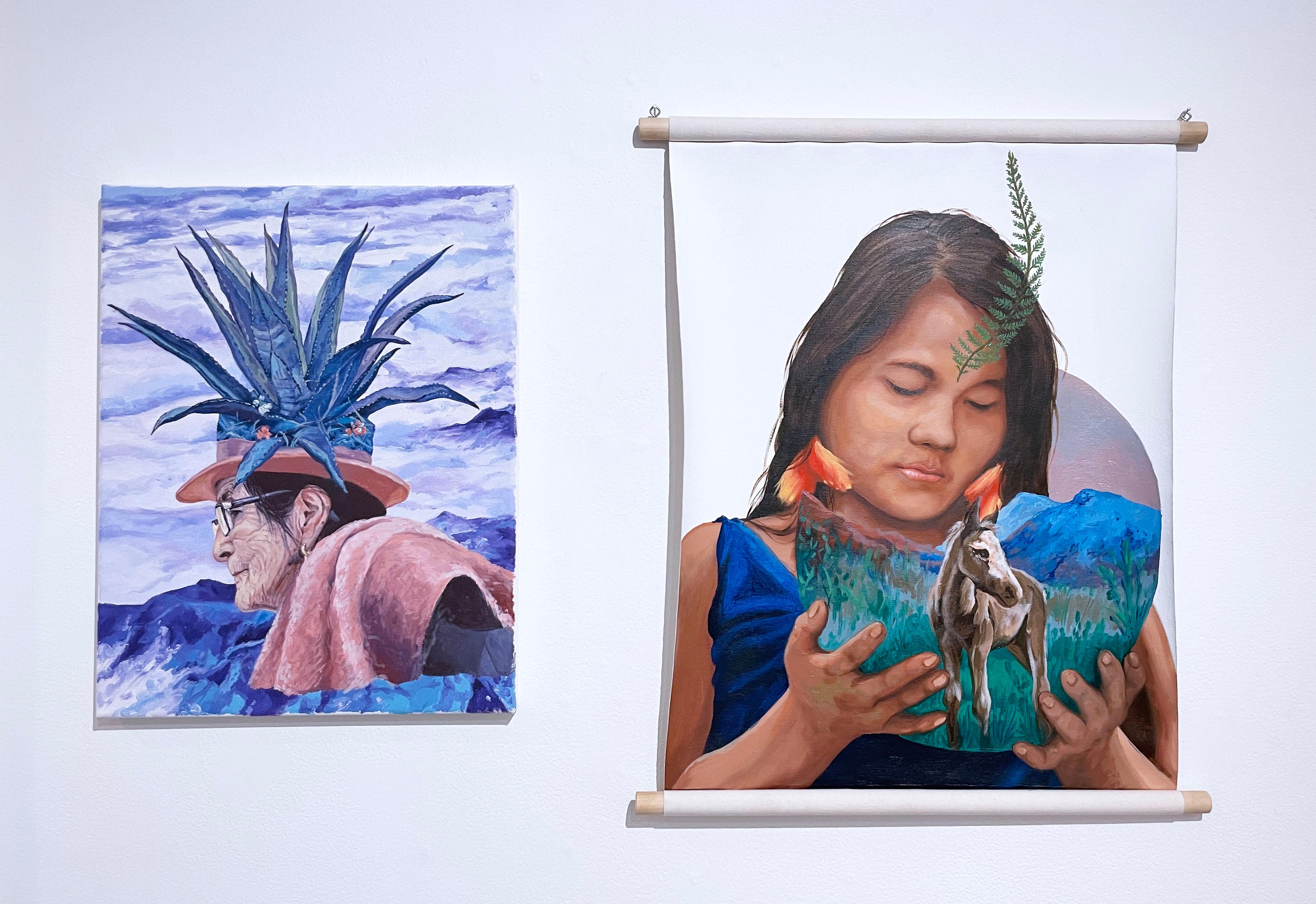Maravillosa (2020) by LNY, oil painting, figurative, indigenous healer portrait - Street Art Painting by Layqa Nuna Yawar
