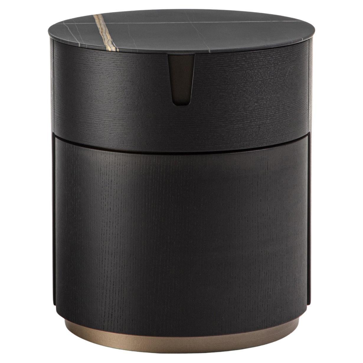 Layti Dark Marble Side Table For Sale