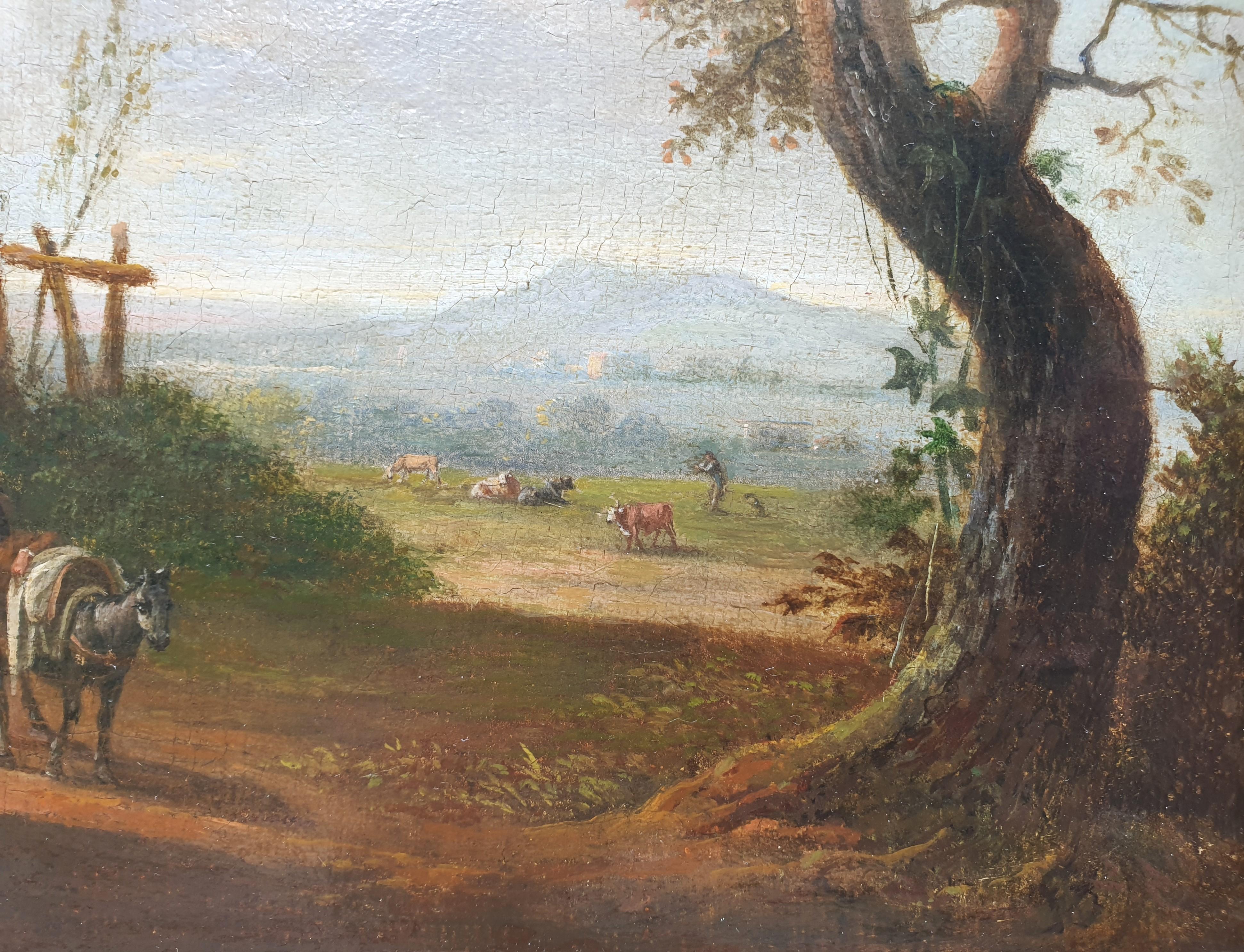 Lazare BRUANDET París, 1755 - París, 1804 Óleo sobre lienzo 24,5 x 32 cm (35,5 x 44 cm con el marco) Firmado abajo a la izquierda 