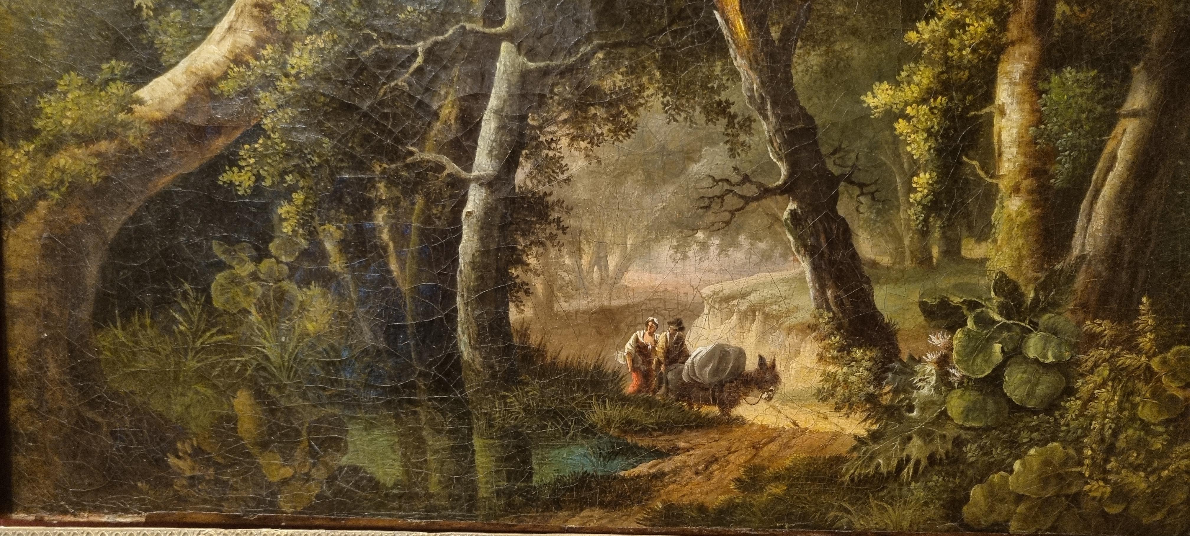 BRUANDET Peinture française Paysage Forêt Arbres Romantique 19ème en vente 1