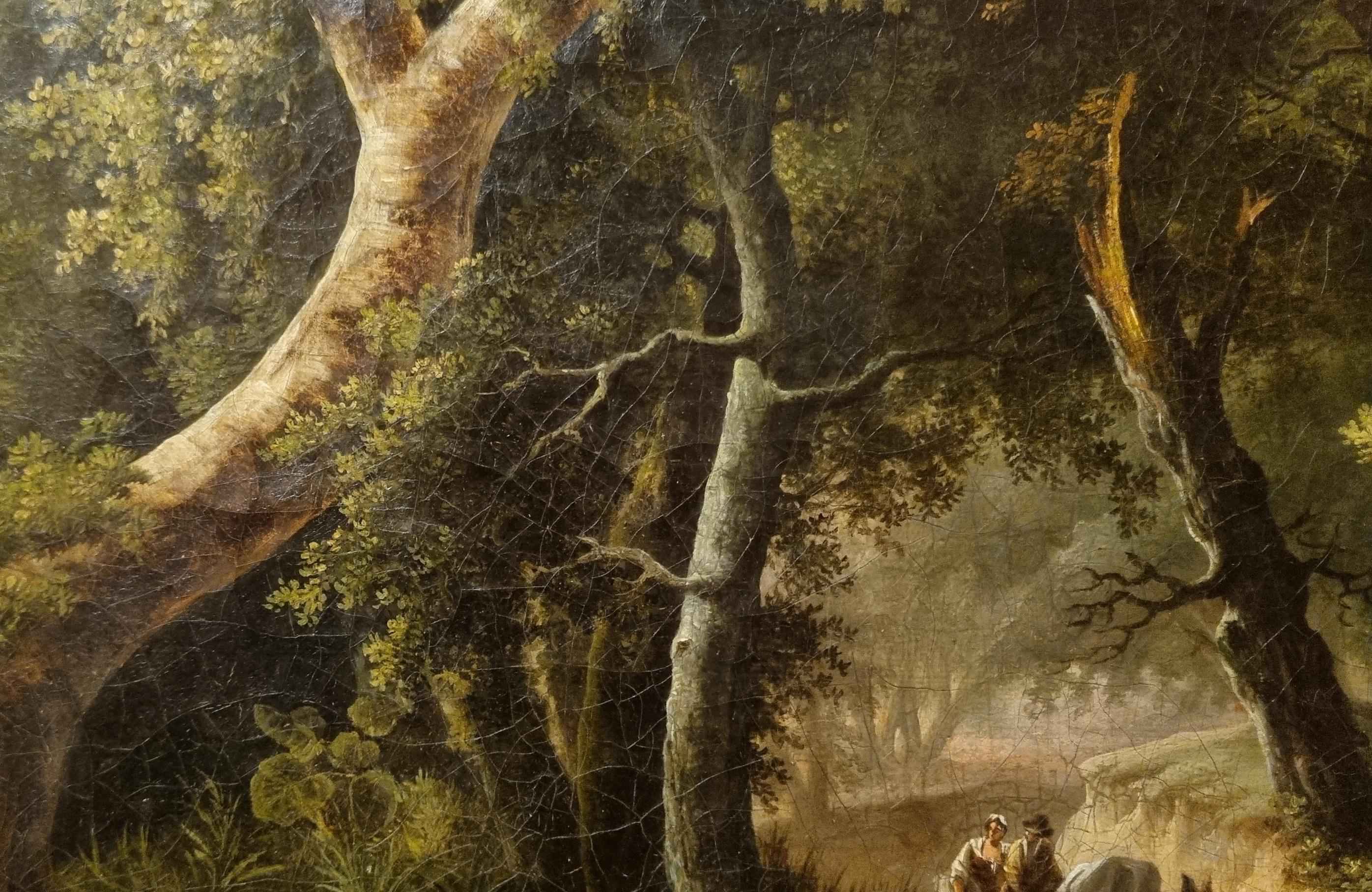 BRUANDET Peinture française Paysage Forêt Arbres Romantique 19ème en vente 3