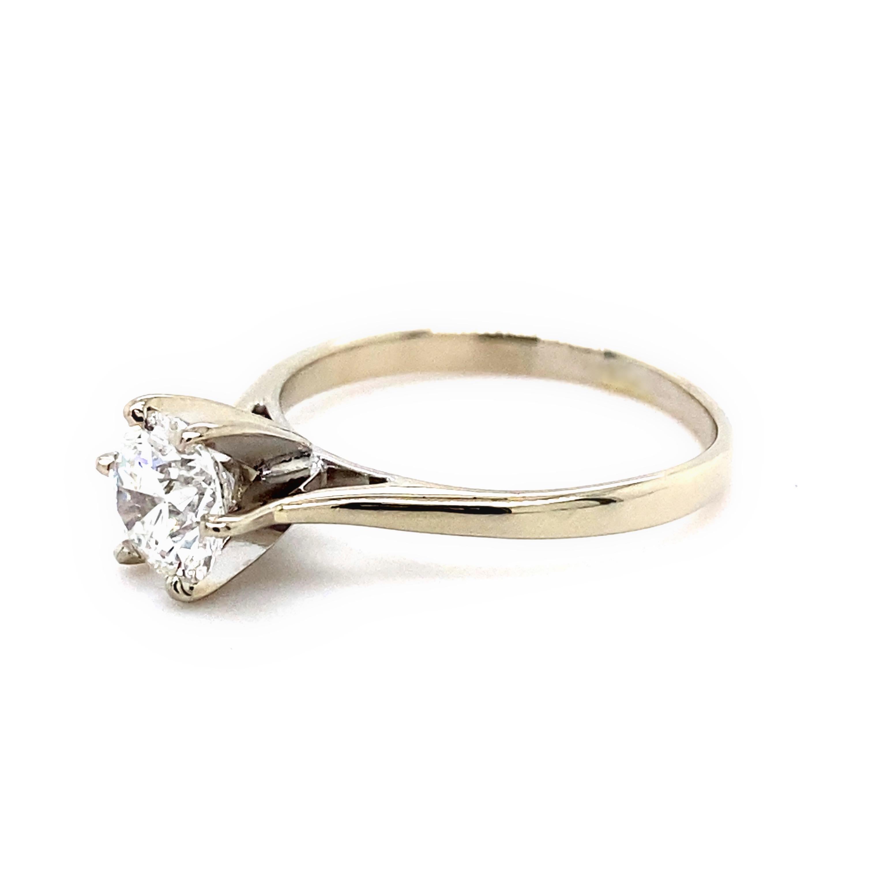 LAZARE KAPLAN Bague de fiançailles en or 14 carats avec diamant rond brillant 1 carat F VS1 certifié GIA en vente 5