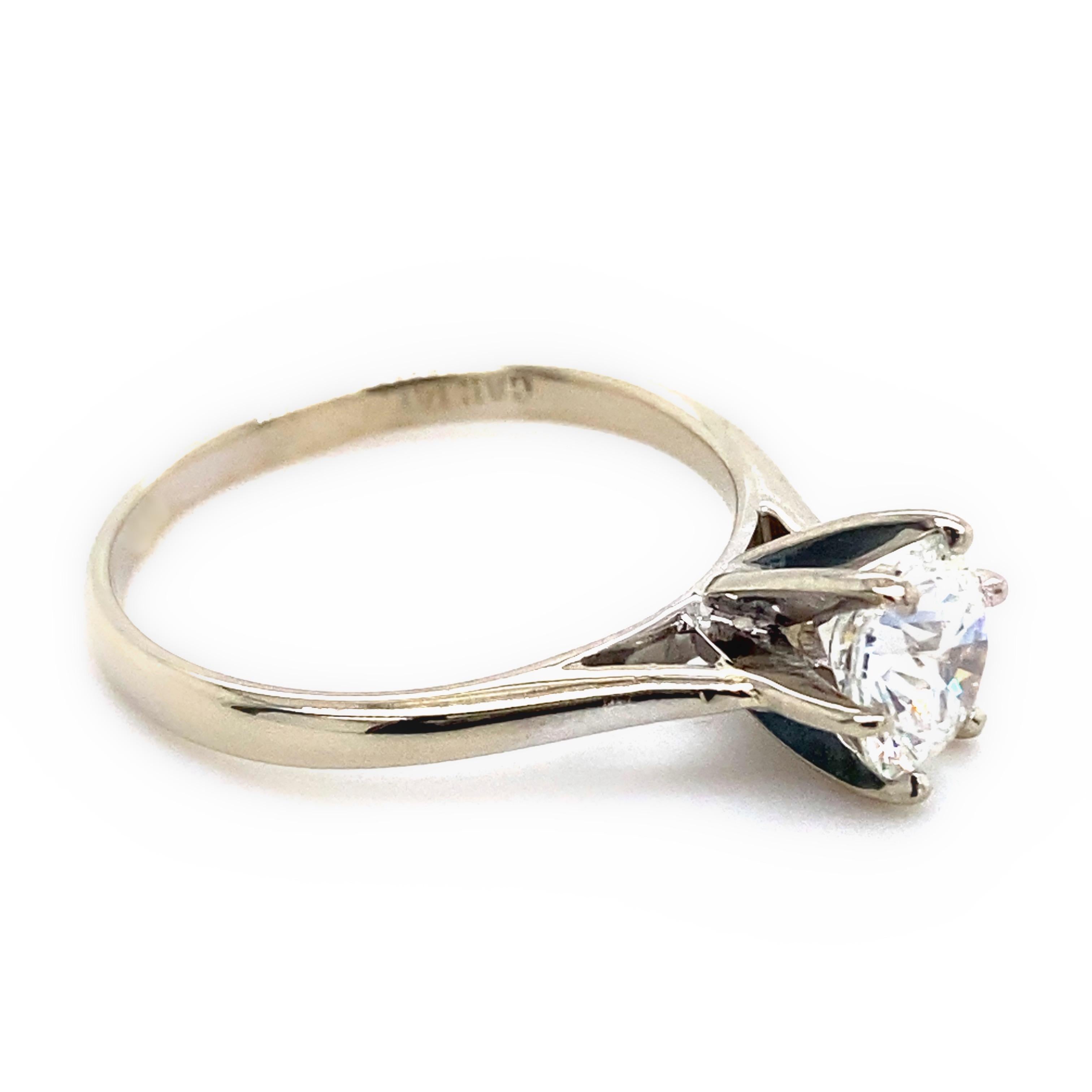 LAZARE KAPLAN Bague de fiançailles en or 14 carats avec diamant rond brillant 1 carat F VS1 certifié GIA en vente 6