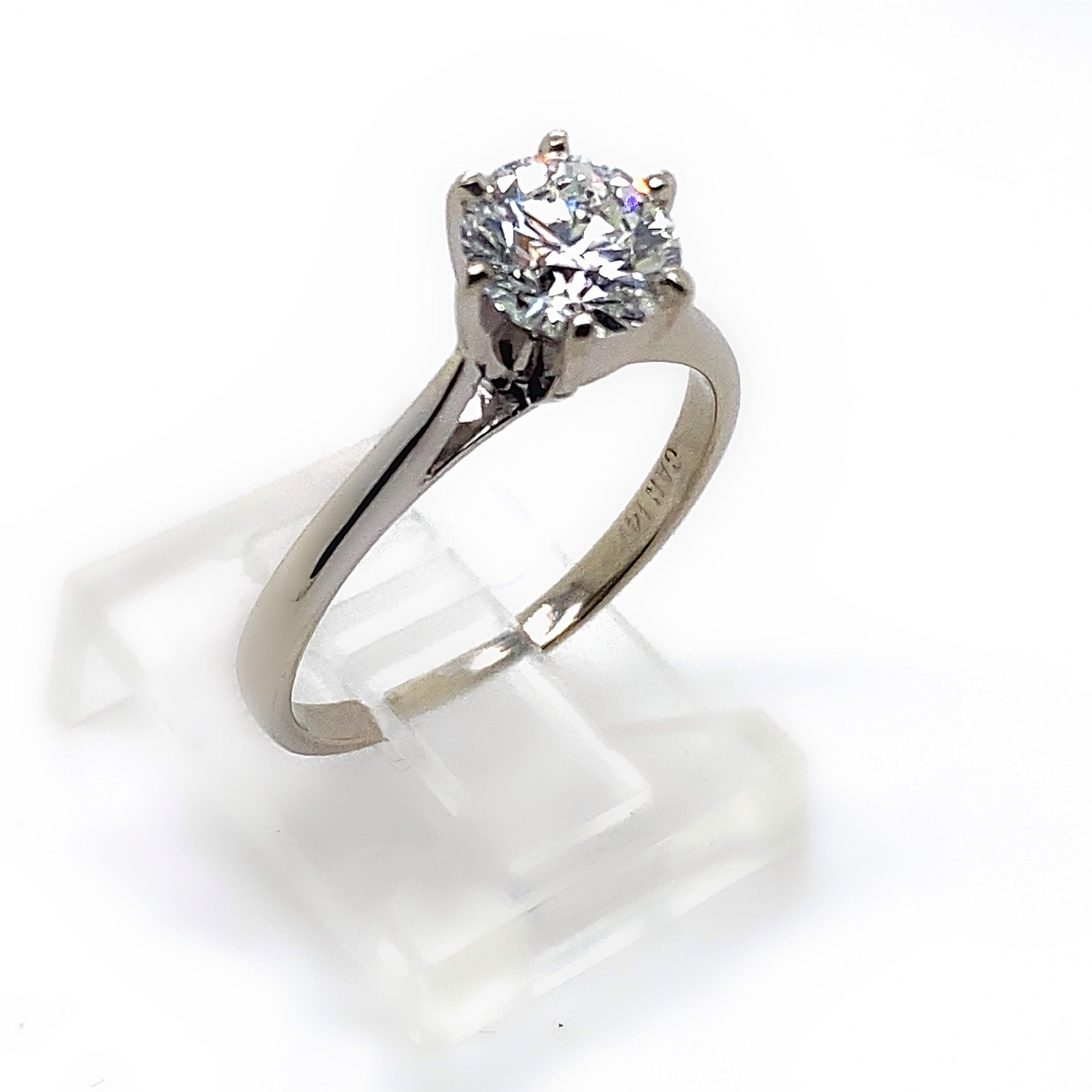 LAZARE KAPLAN Bague de fiançailles en or 14 carats avec diamant rond brillant 1 carat F VS1 certifié GIA en vente 8