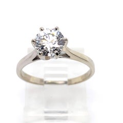 LAZARE KAPLAN Round Brilliant Diamond 1CT F VS1 Engagement Ring in 14kt WG GIA