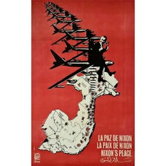 1972 Original poster edited by OSPAAAL: Nixon's peace - Vietnam War - Political