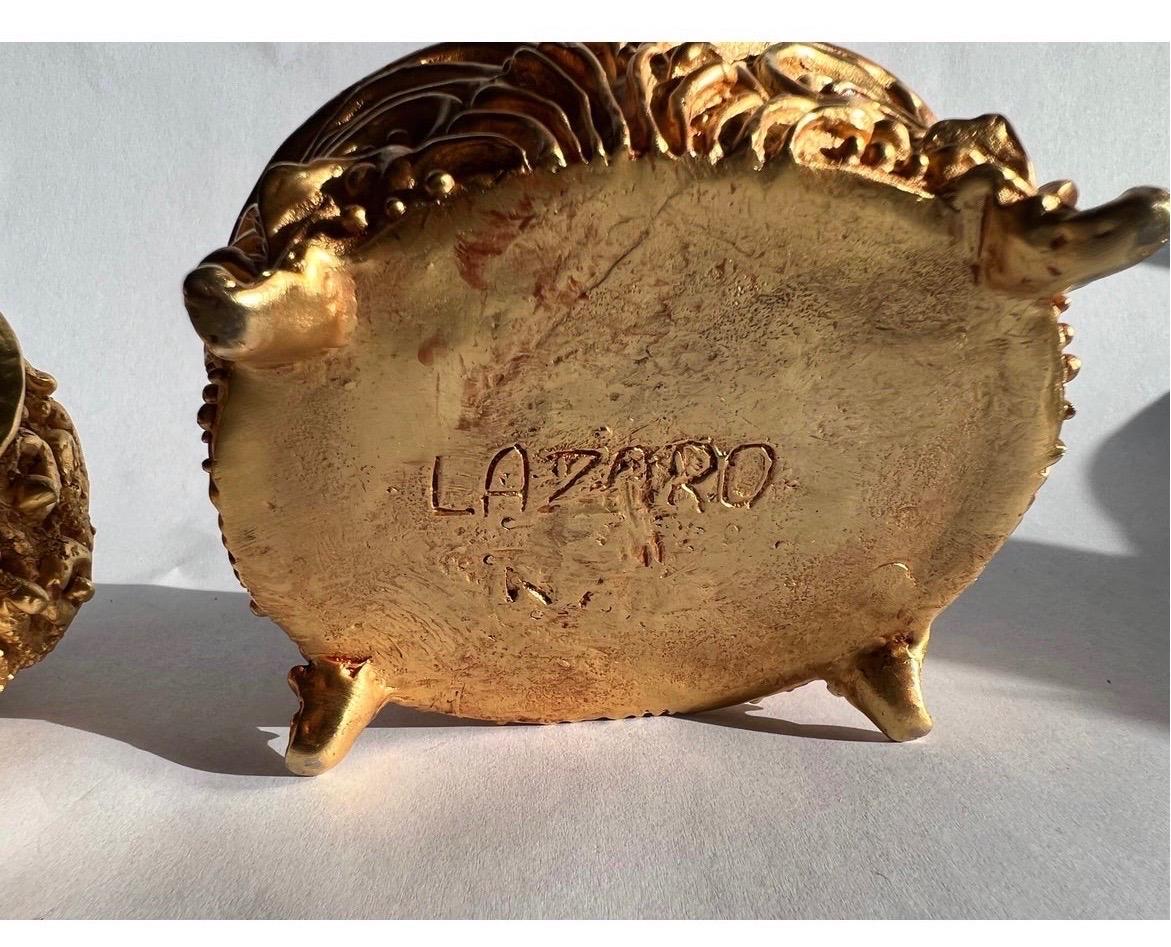 Lazaro Diaz Gilt Pewter & Nautilus Shell Mounted Dresser / Trinket Box For Sale 3
