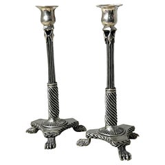 Lazaro Diaz Pair of Neoclassical Revival Candlesticks