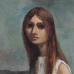 Lazaro Lozano, Woman with Goat, Oil on Masonite