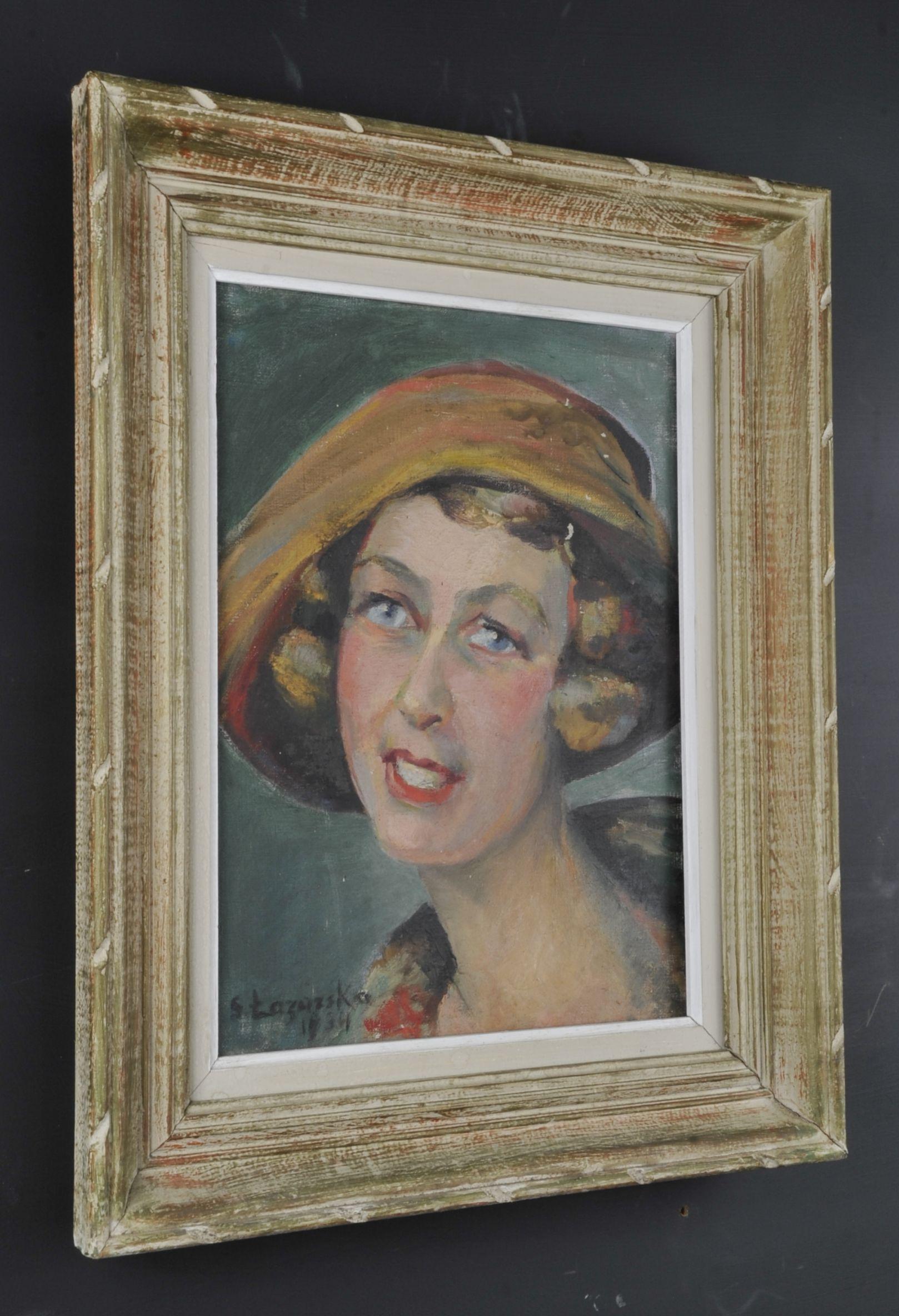 Polish Lazarska Stéfania '1887-1977', Portrait of A Woman Signed and Dated 1934 For Sale