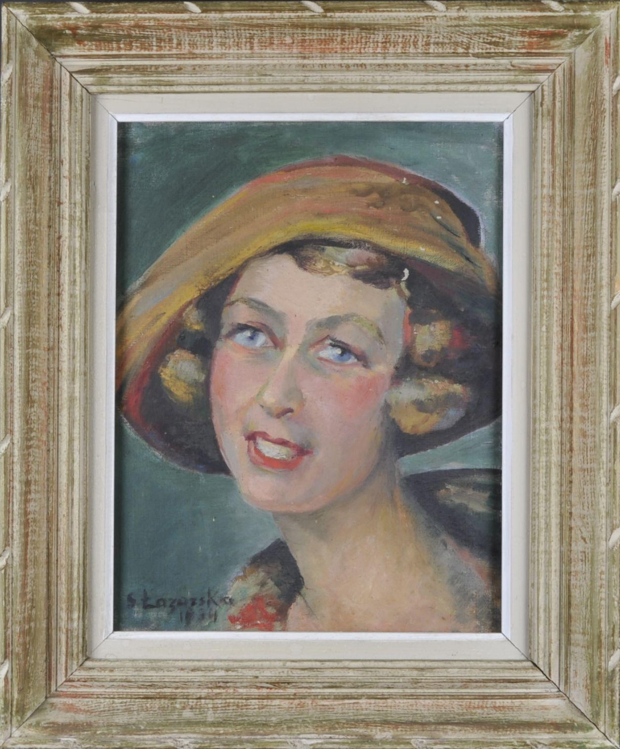 Lazarska Stéfania '1887-1977', Portrait of A Woman Signed and Dated 1934 In Good Condition For Sale In BARSAC, FR