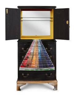Aztec Drinks cabinet - wooden furniture art on furniture