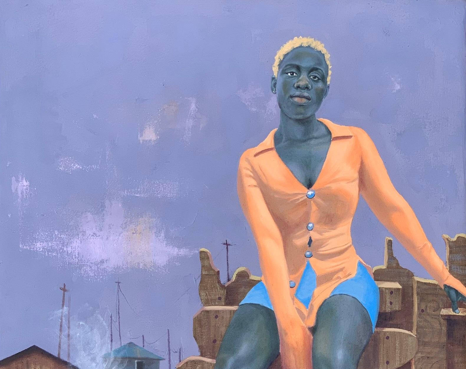Because I Believed - 21st Century, Contemporary, Figurative, Landscape, Africa - Painting by Lazarus Massavo