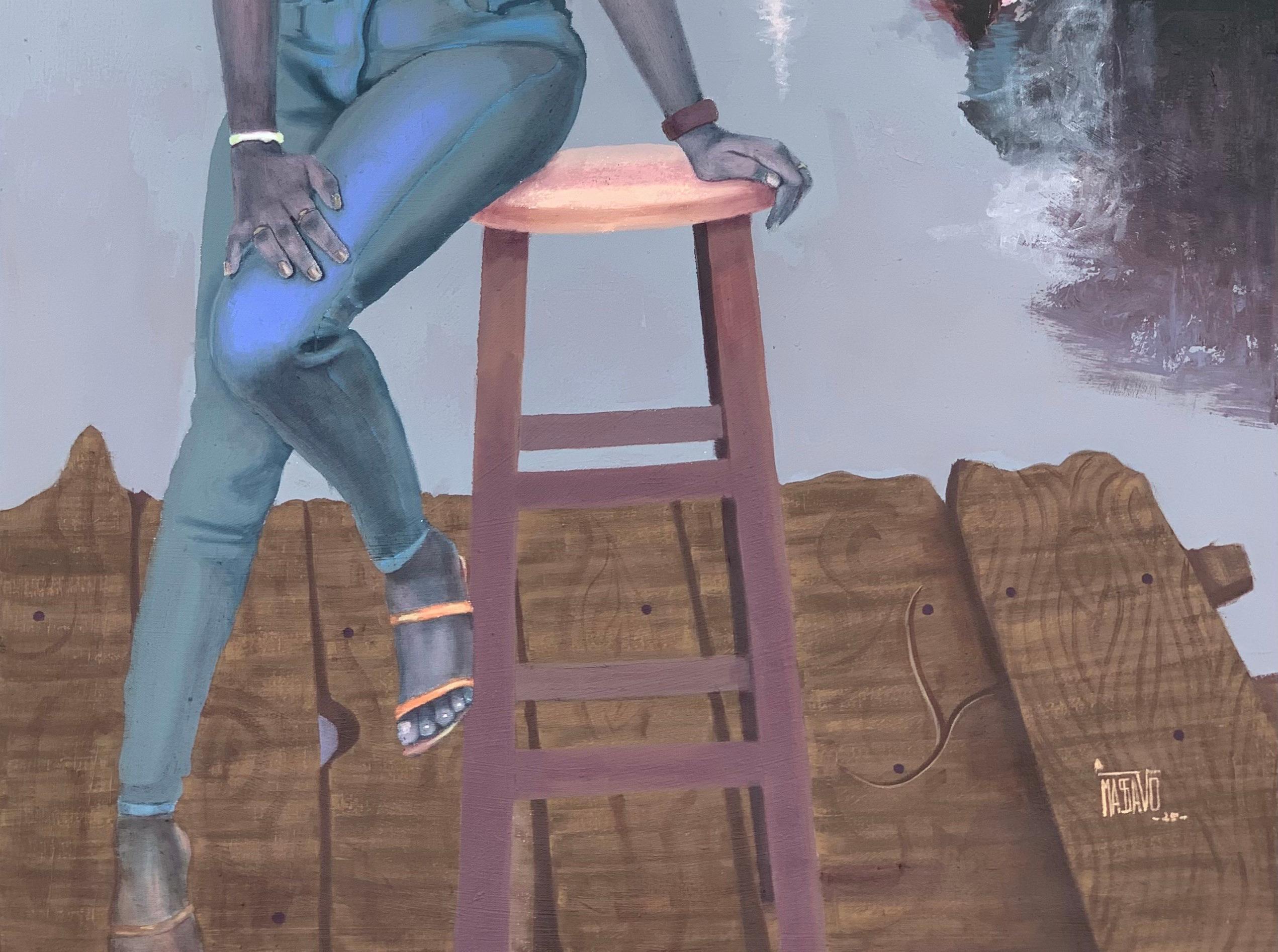 Fondazione e struttura - 21° secolo, Contemporaneo, Figurativo, Paesaggio - Figurative Painting Grigio di Lazarus Massavo