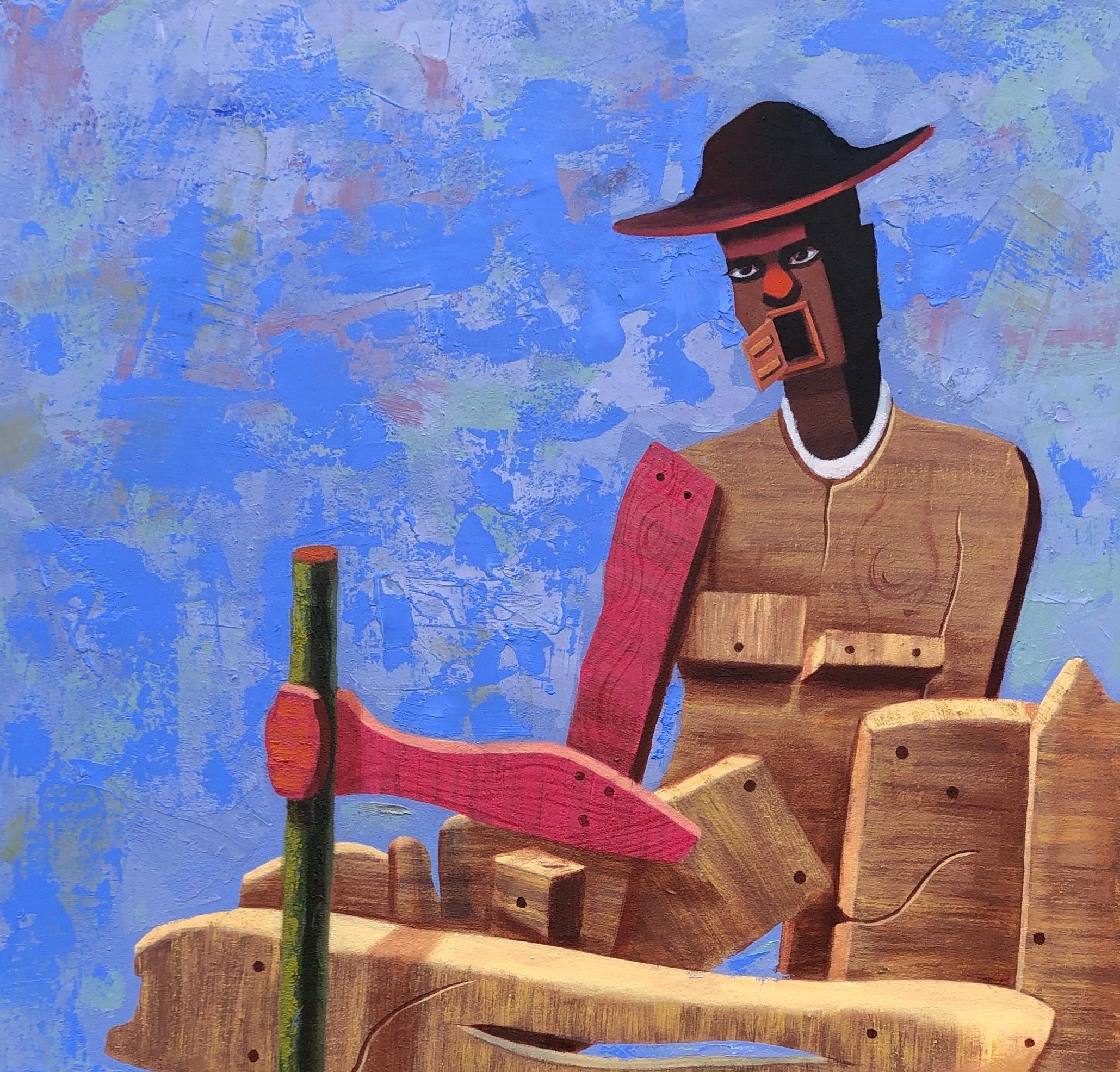 Viyon (Offspring is Good) - 21° secolo, Contemporaneo, Astratto, Paesaggio - Painting di Lazarus Massavo