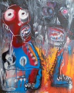 Duo Of Aces, Contemporary Neo Expressionist Painting