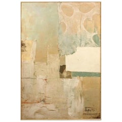 Lazlo Dus "Illumination", Mixed-Media Oil on Canvas Collage, 1983