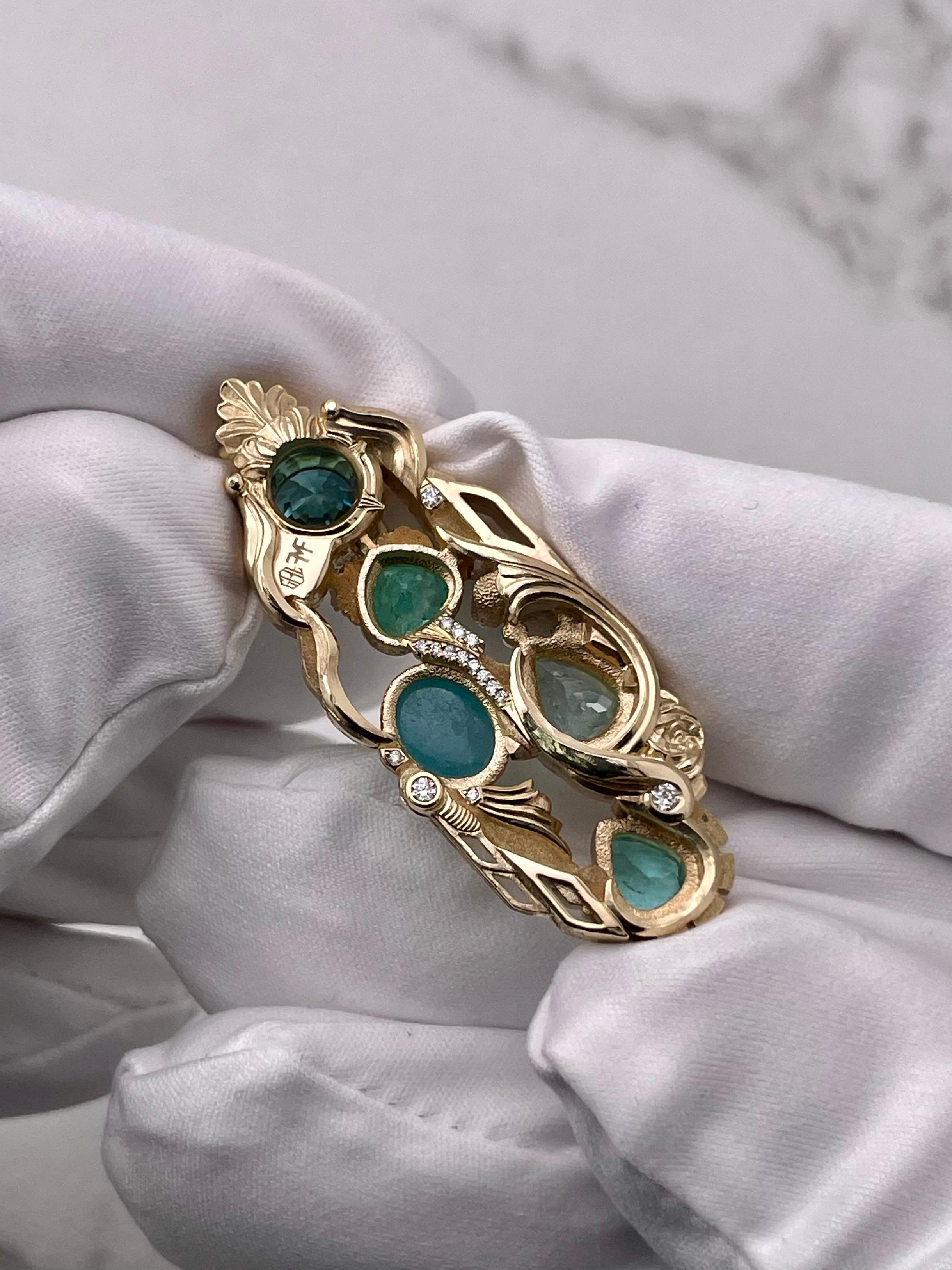 Lazuline: Freed Mind Fabrications x GBL Design (Gemischter Schliff) im Angebot