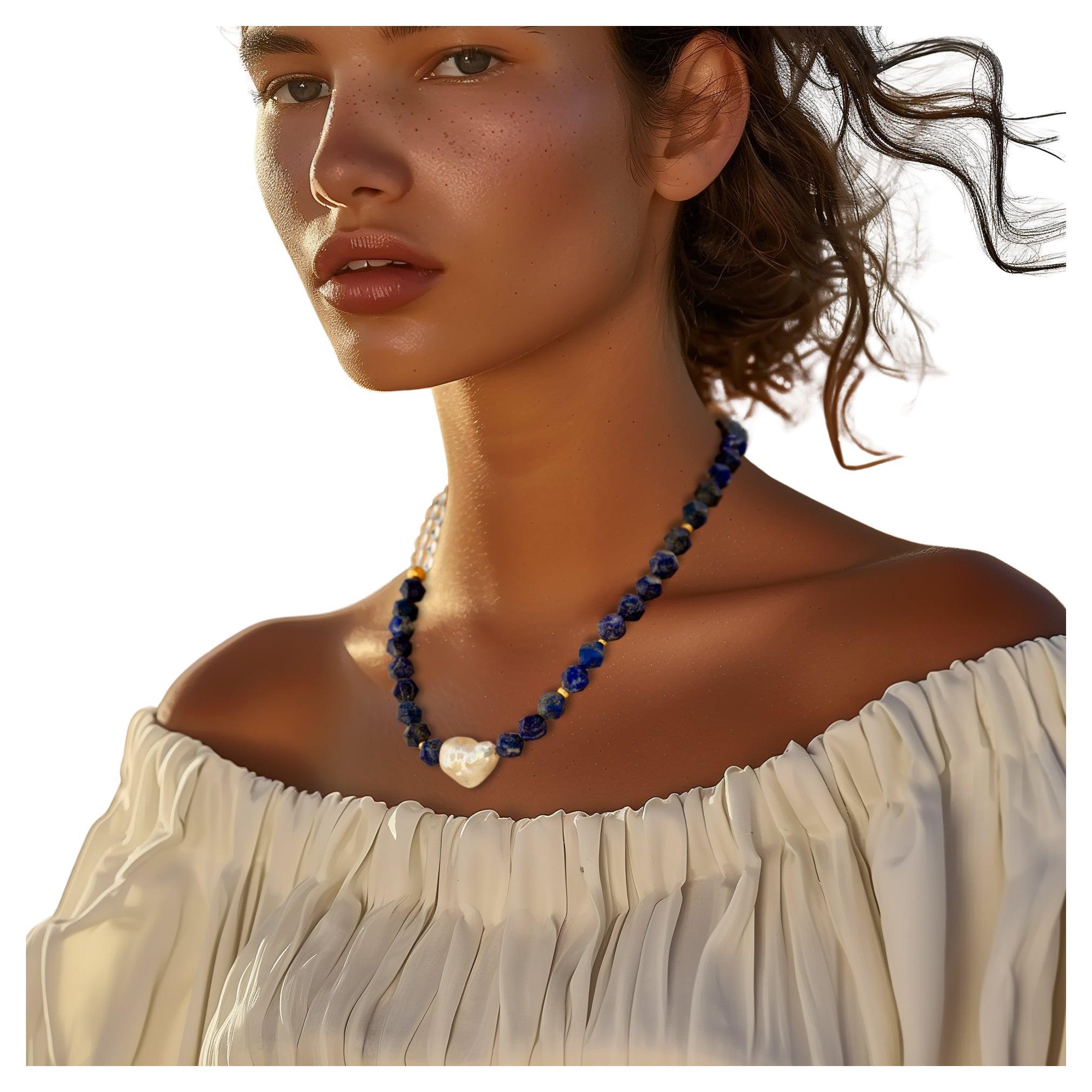 Wearing this Lapis Lazuli necklace evokes a profound sense of inner peace and empowerment, guiding you to express your true essence with clarity. It will make you feel powerful, poised, and undeniably unique.

* 18