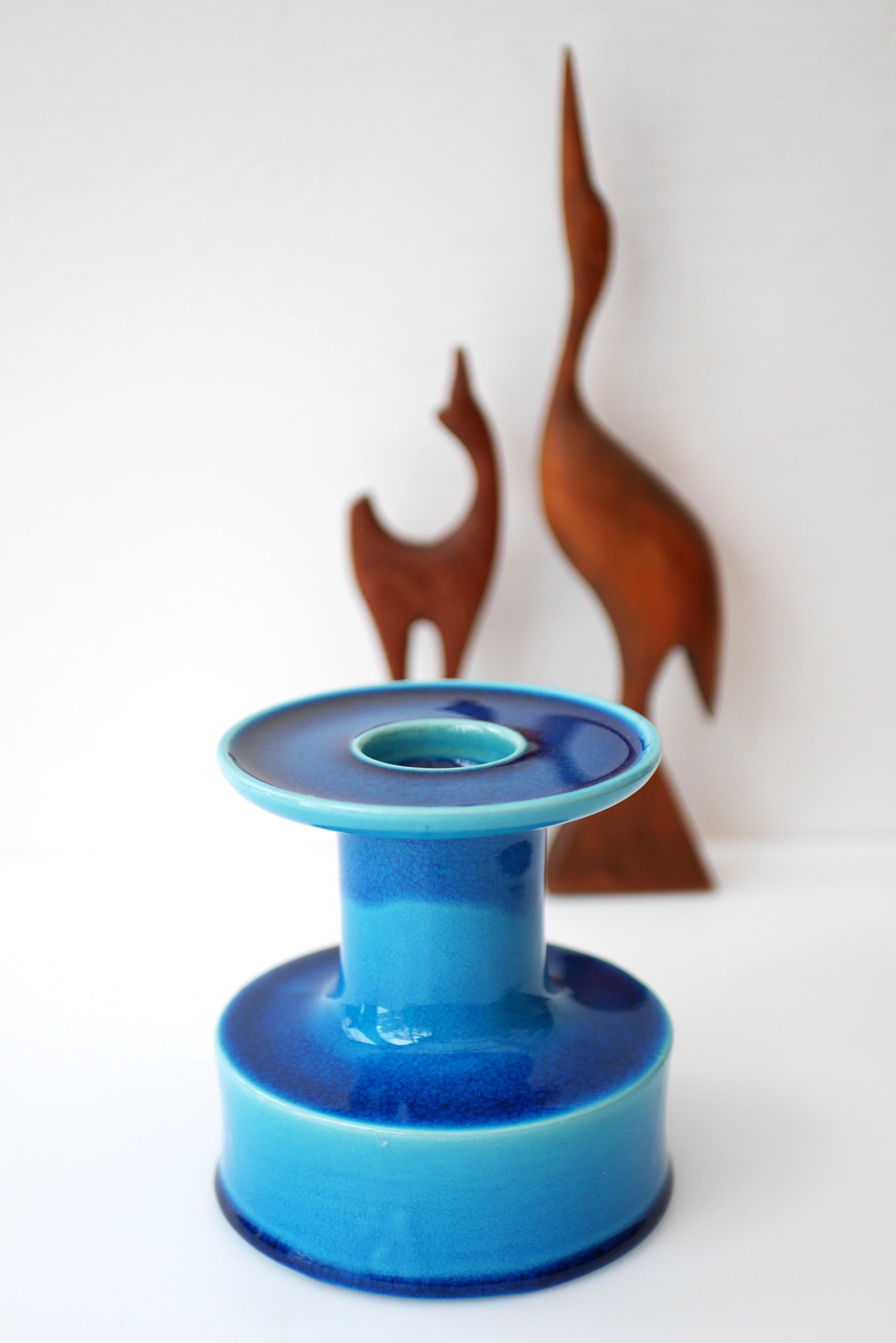 'Lazur' vase or candlestick by Stig Lindberg for Gustavsberg. For Sale 3