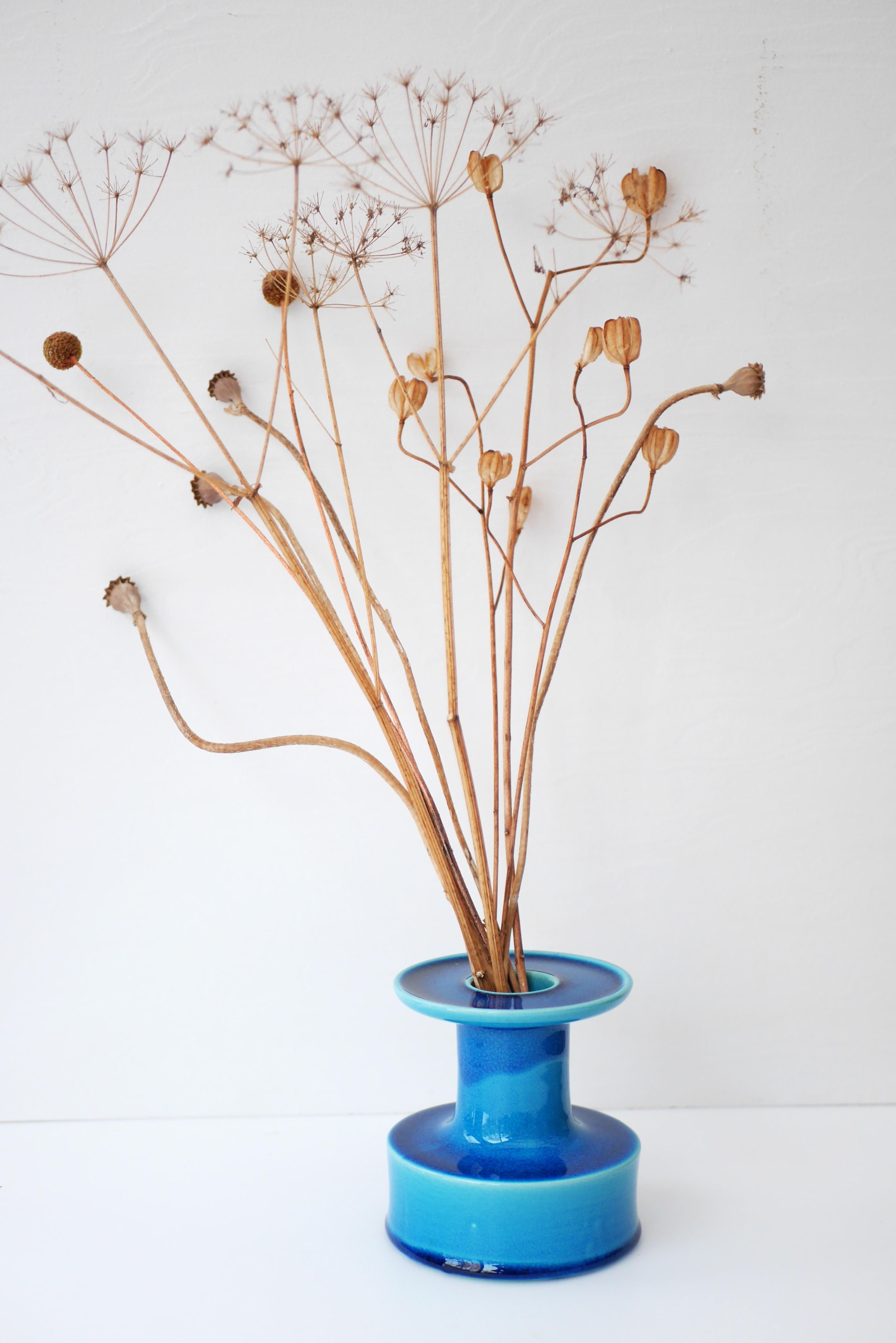'Lazur' vase or candlestick by Stig Lindberg for Gustavsberg. For Sale 2