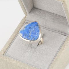 Lazurite silver ring, Lapis lazuli silver ring, size 8